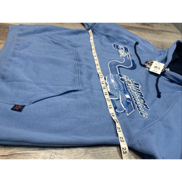 Vintage JNCO Style Hoodie Mens Medium Blue Muscle Car Sweatshirt Top Heavy NEW - Picture 6 of 11